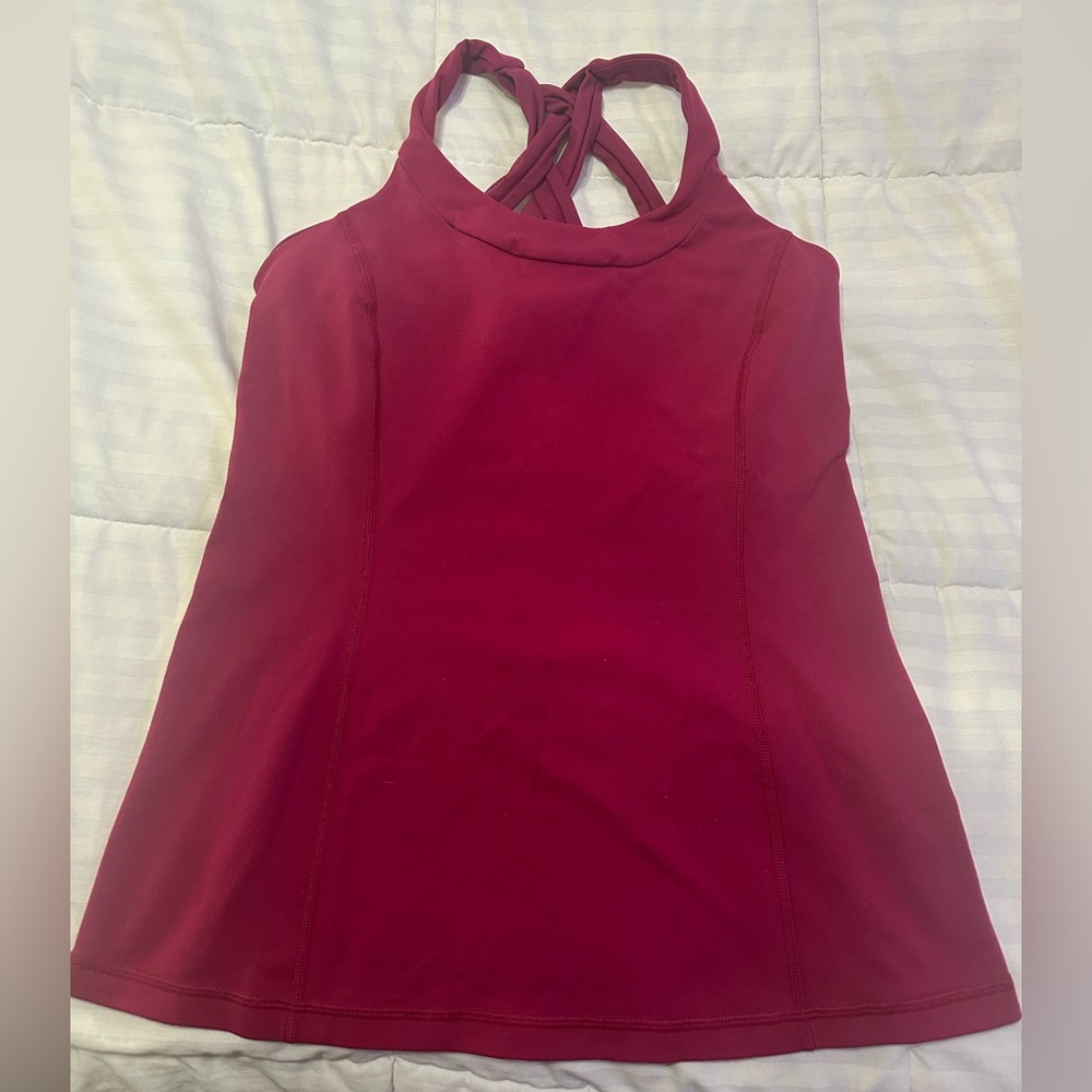 Lululemon Athletica Burgundy Cross-Back Tank Top